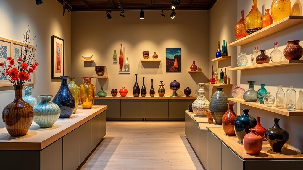 Curated glass art shop